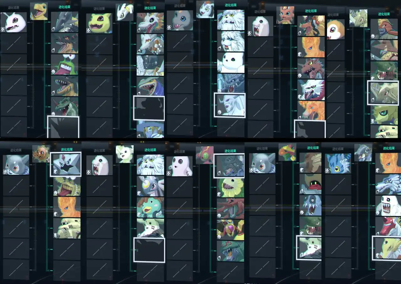 《数码宝贝物语：时空异客》前期数码兽的分支进化图分享