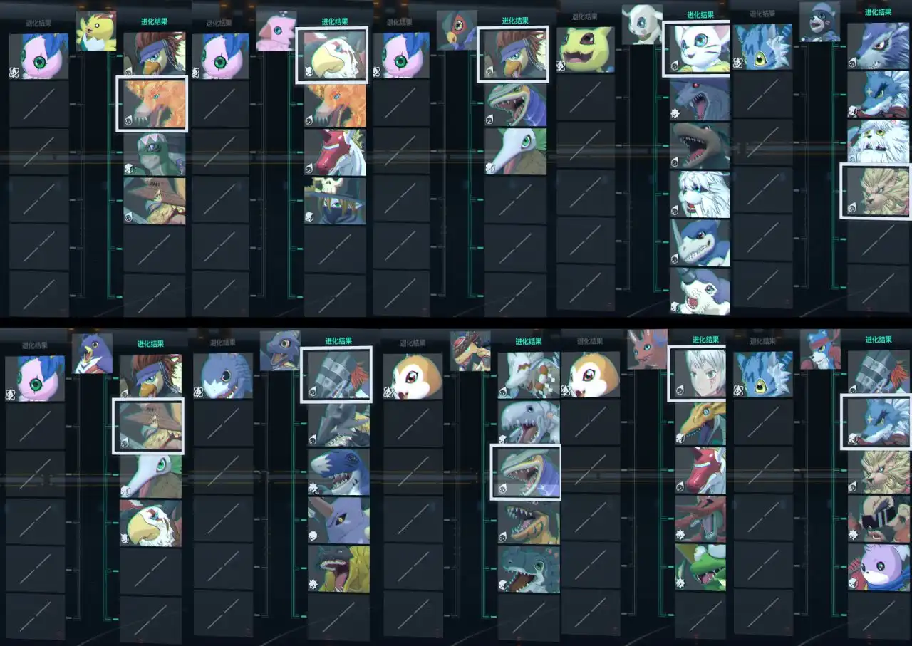 《数码宝贝物语：时空异客》前期数码兽的分支进化图分享