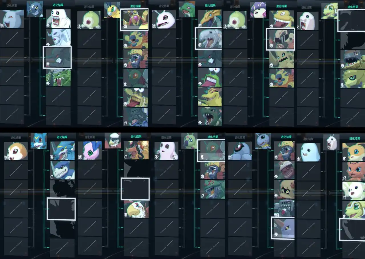 《数码宝贝物语：时空异客》前期数码兽的分支进化图分享