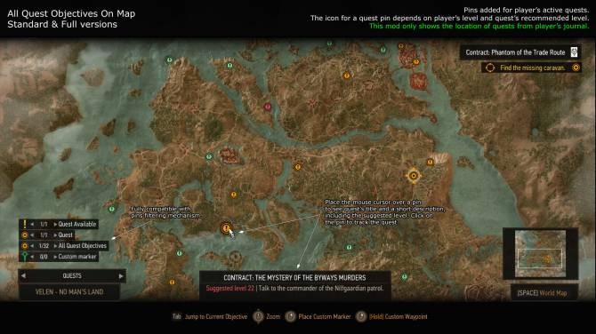 《巫师3：狂猎》地图上主动任务目标显示MOD