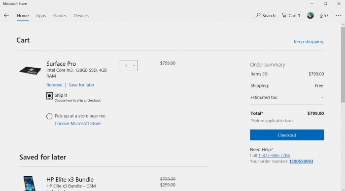 Microsoft Store for Windows 10 迎去“购物车”功效