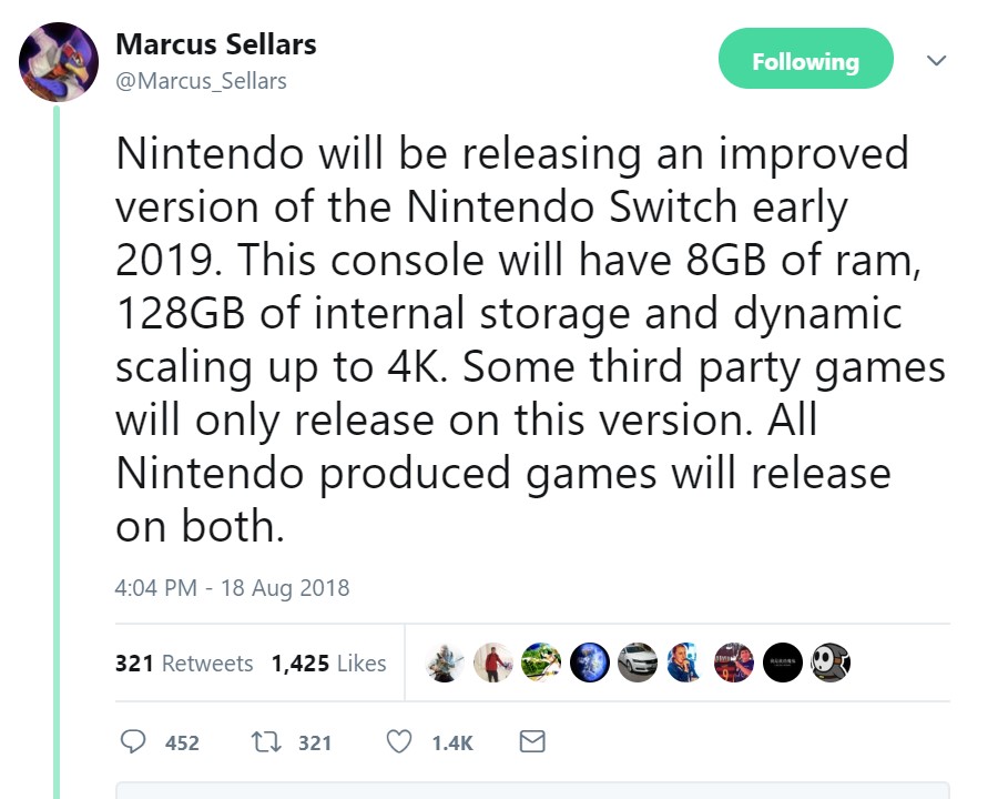 传Switch强化版2019岁尾年代推出 将有独占游戏