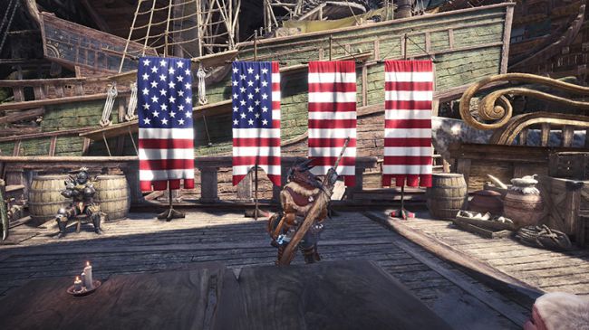 《怪物猎人：世界》新MOD在基地挂国旗 爱国情怀满分