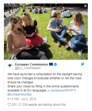 数百万投票反对之后 欧盟可能会结束夏令时