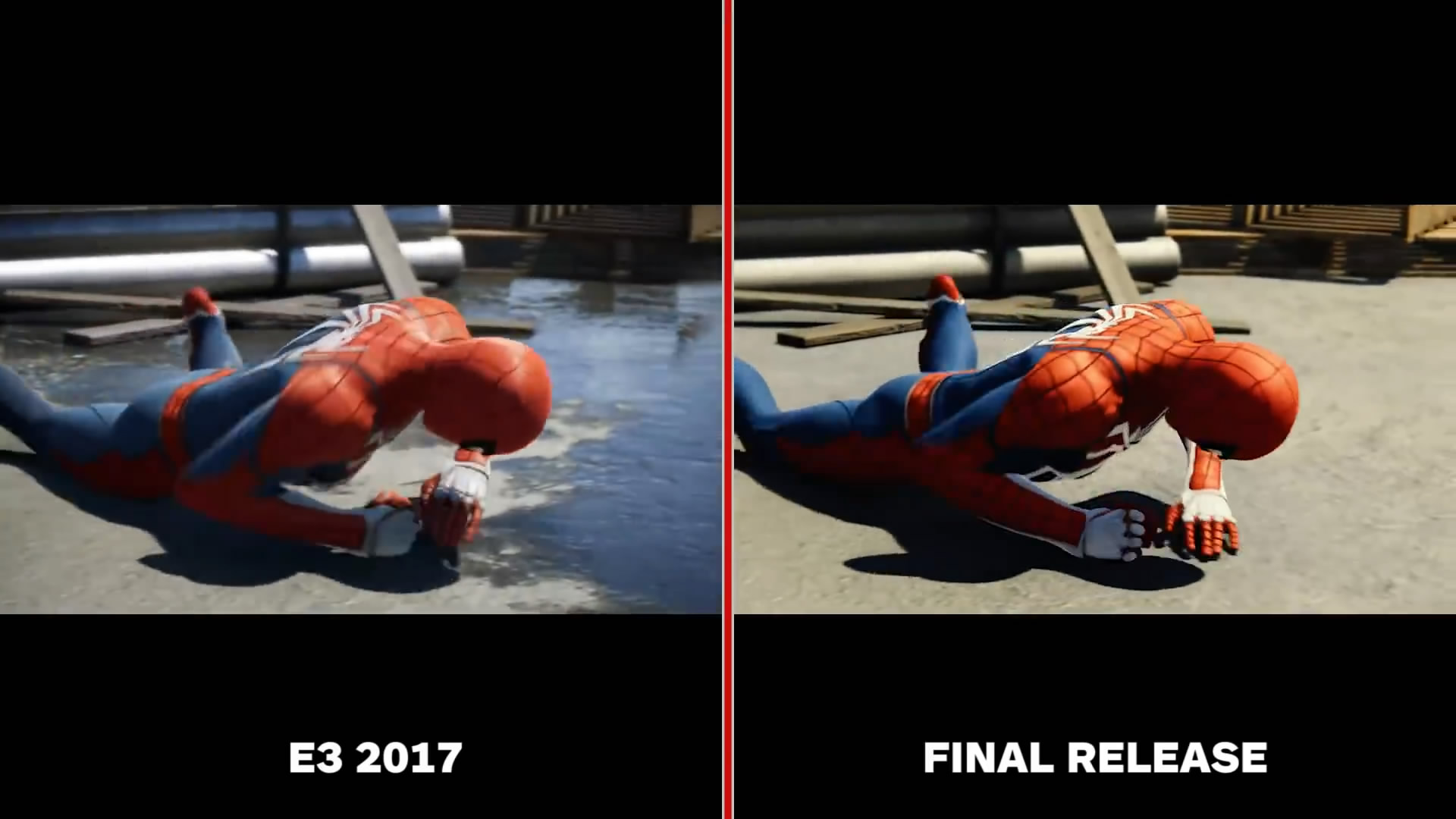 《蜘蛛侠》E3版与正式版对比视频 画质缩水还是提升了?