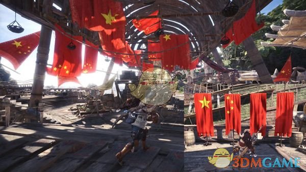 《怪物猎人：世界》中国国旗装饰MOD