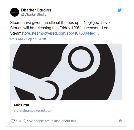 Steam开始接受100%未遮蔽性主题成人类游戏