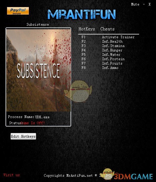 《Subsistence》v2018.06.20七项修改器[MrAntiFun]