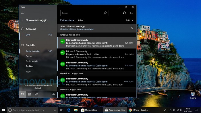 Windows 10 邮件使用新特征：可挑选禁用浏览窗格