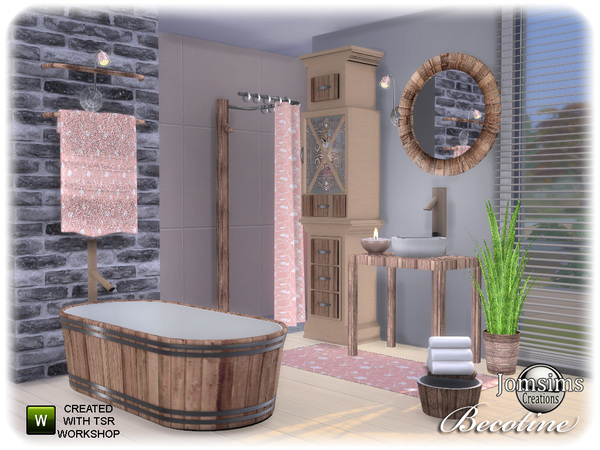 《模拟人生4》木制浴室创作集MOD