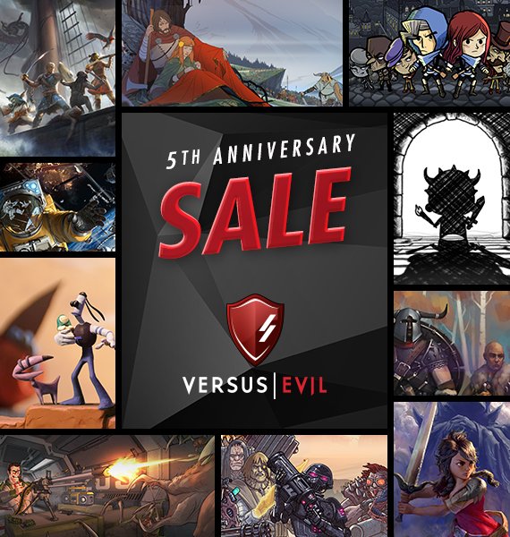独立游戏发行商VersusEvil喜迎5周年诞辰 steam周中特卖开启