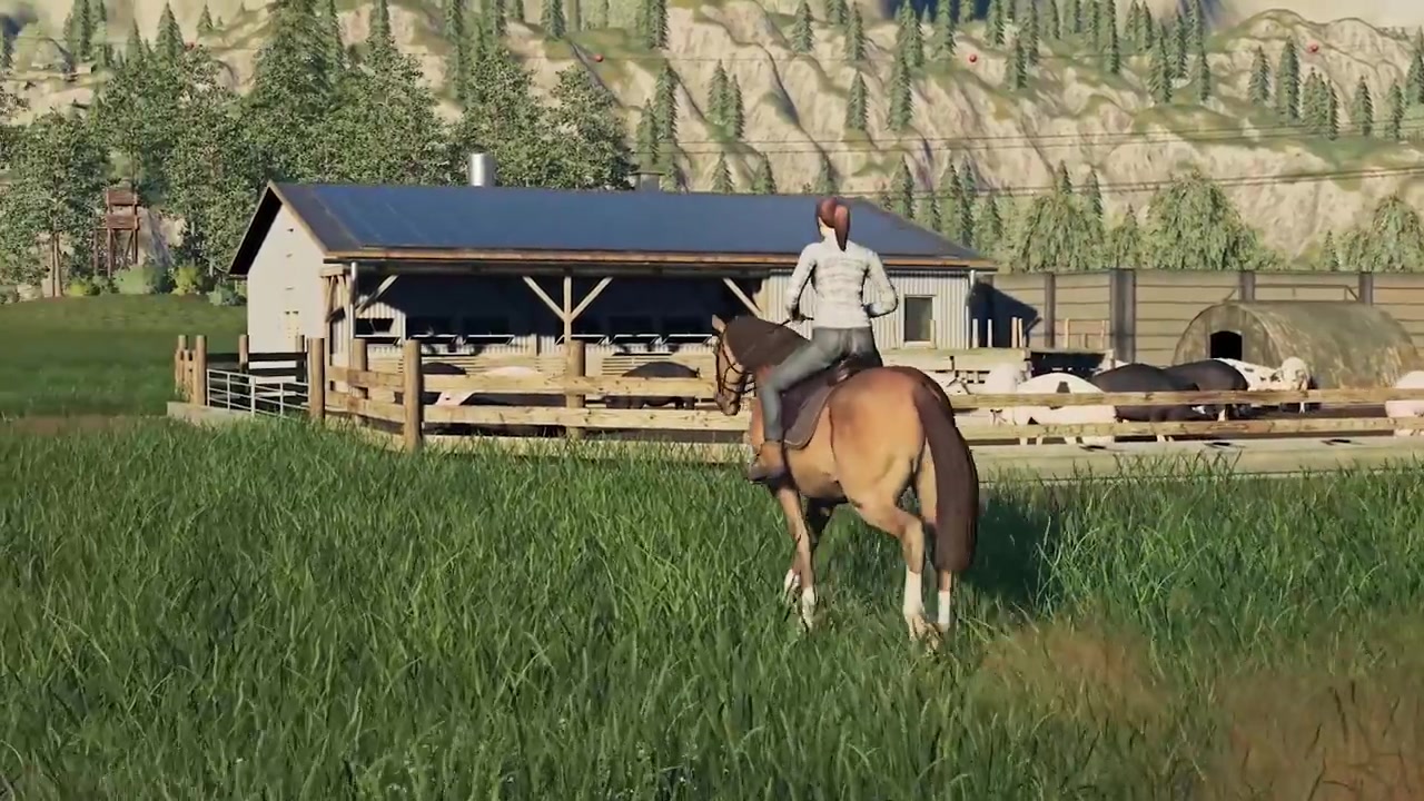 《模拟农场19》新实机视频展示可骑乘马匹和其他动物