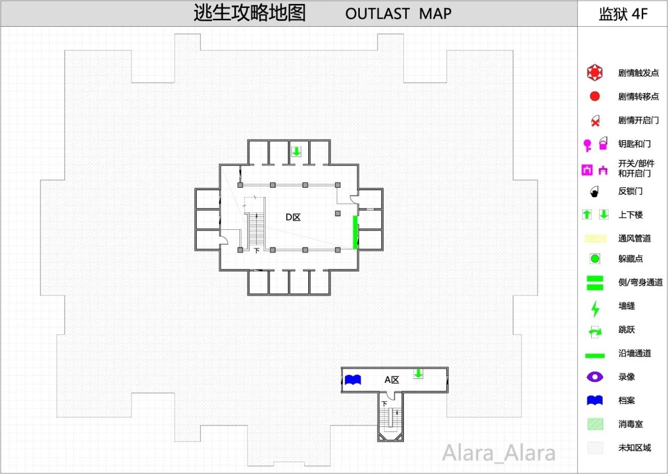 《逃生（outlast）》游戏完整地图