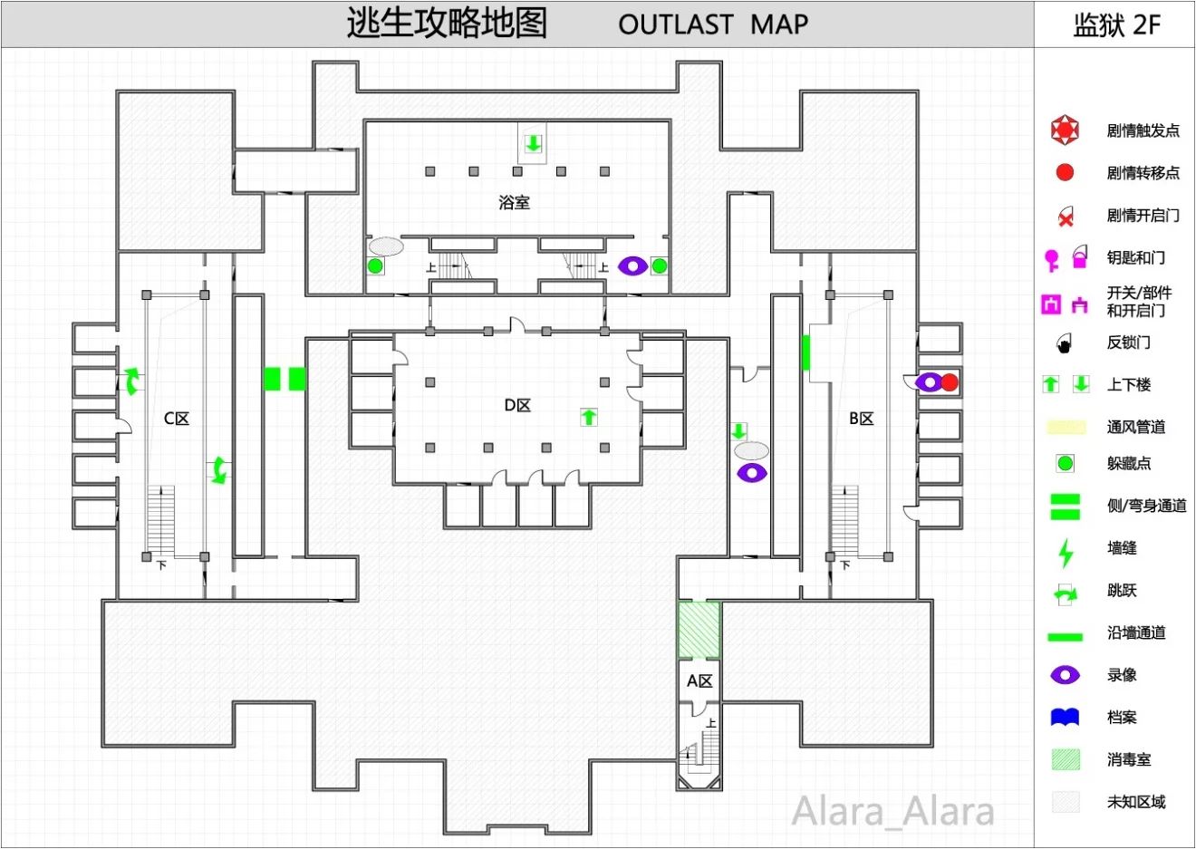 《逃生（outlast）》游戏完整地图