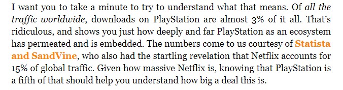 PlayStation服务器数据下载量巨大！占全球数据流量2.7%