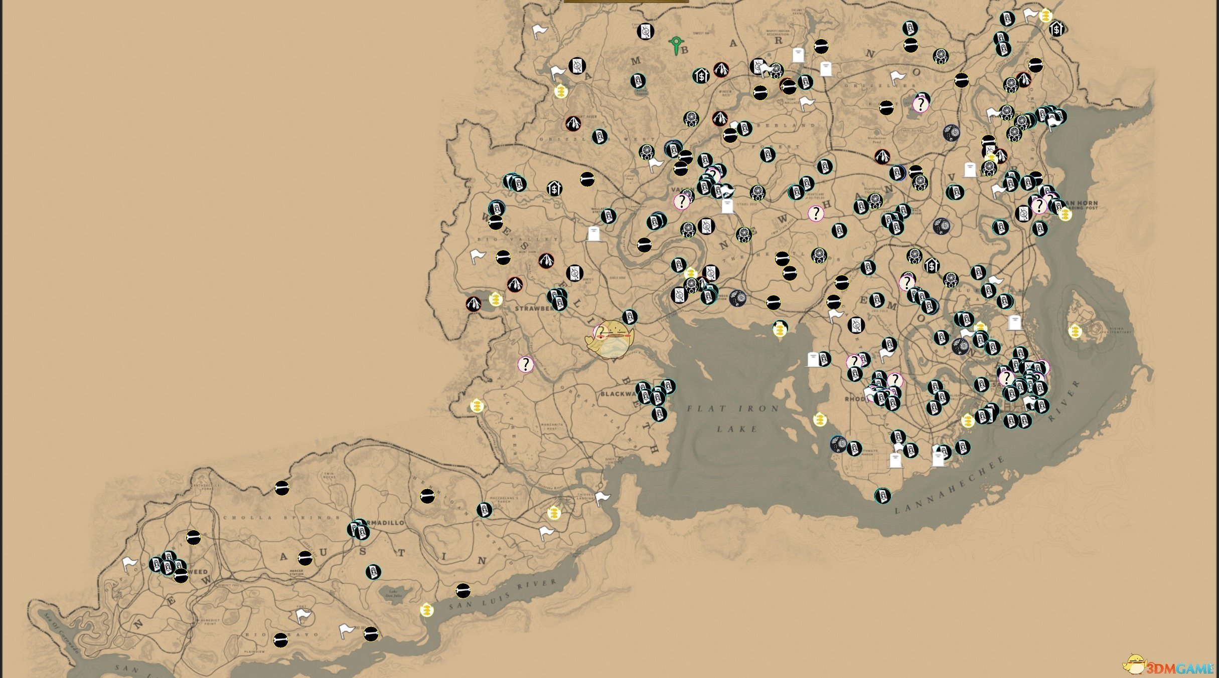 《荒野大鏢客2》全收集地圖攻略