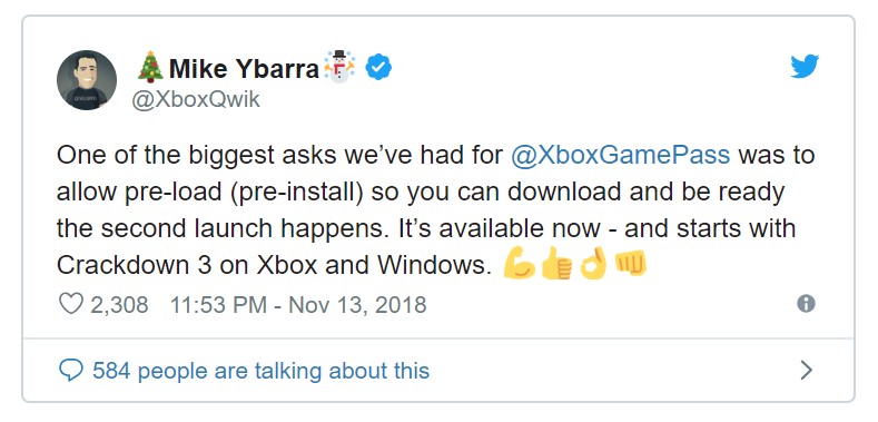 微硬公布：Xbox Game Pass现已支持游戏预载