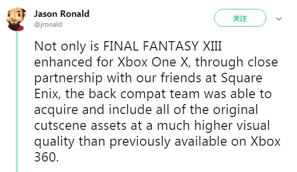 Xbox one X不仅4K化《最终幻想13》 还附有高质量原生动画