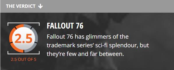 《辐射76》IGN评分5分：表现尴尬 自我矛盾略显乏味