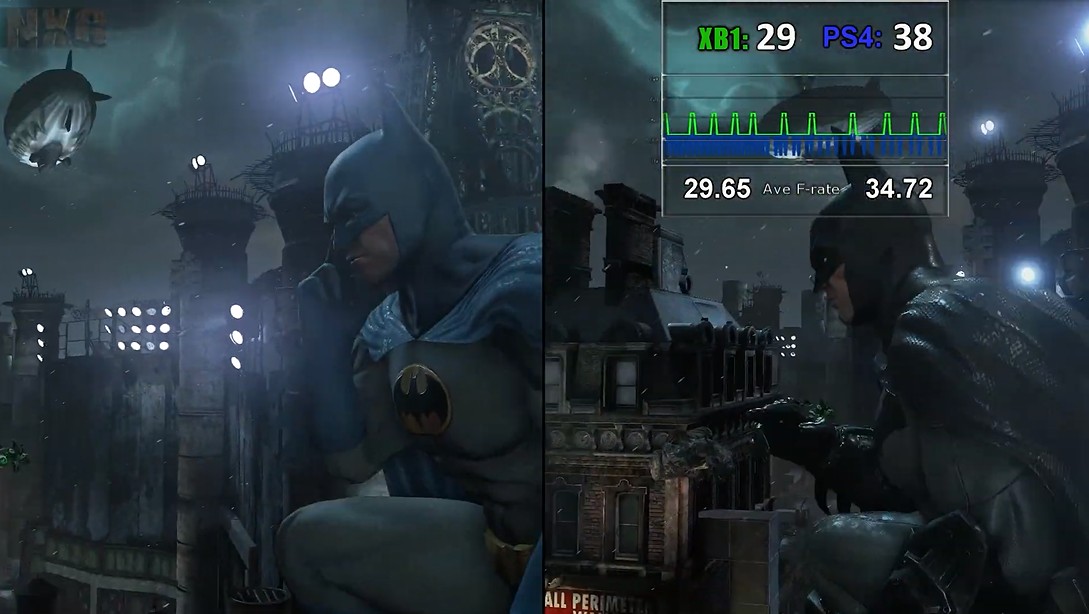 冷饭真香 《蝙蝠侠：阿甘骑士》P4P和X1X画面帧数对比 