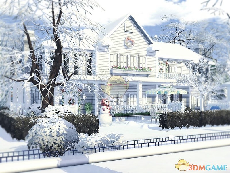 《模拟人生4》纯白冬季圣诞节别墅MOD