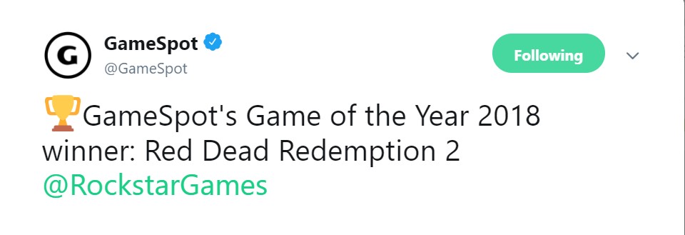 《荒原大年夜镖客2》被GameSpot评为年度游戏 R星暗示感激