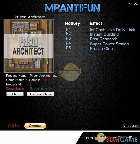 《监狱建筑师》v4f六项修改器[MrAntiFun][32bit]