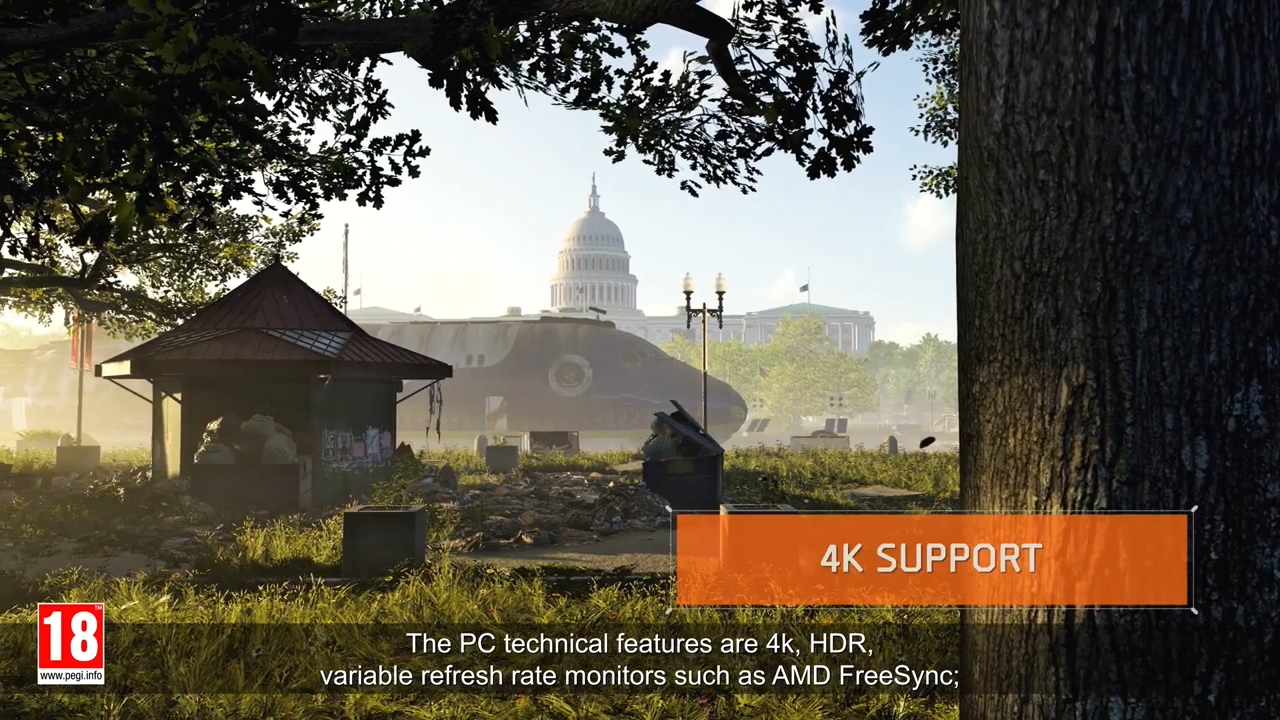 《全境封锁2》PC版游戏特色功能宣传视频 不锁帧、支持4K/HDR