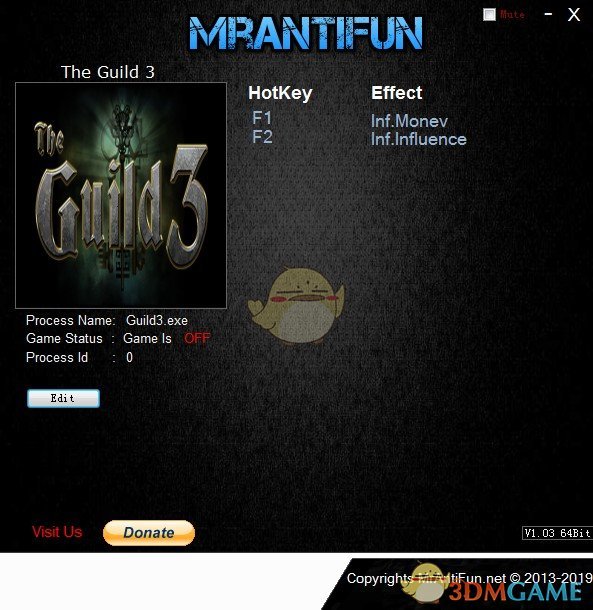 《行会3》v0.7.1无限金钱影响力修改器[MrAntiFun]