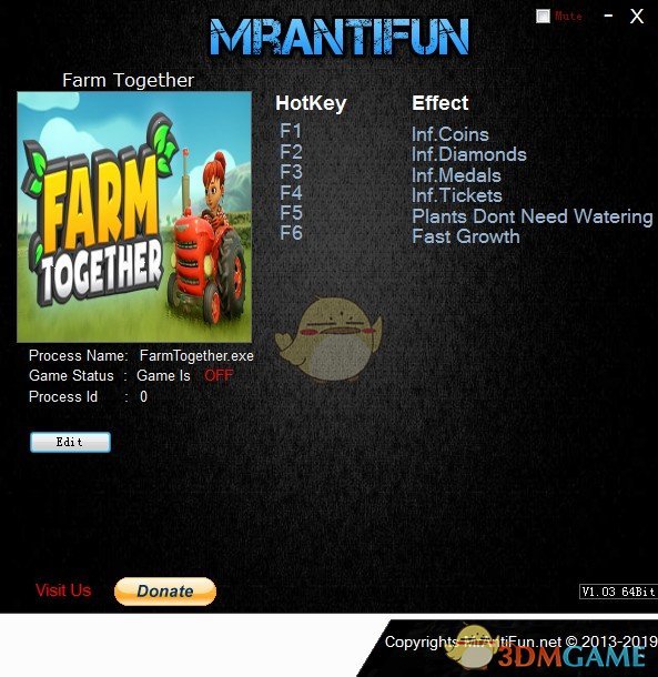 《一起玩农场》v2019.01.20六项修改器[MrAntiFun]