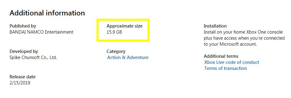 《Jump大乱斗》Xbox One容量曝光 仅需15.9GB硬盘空间