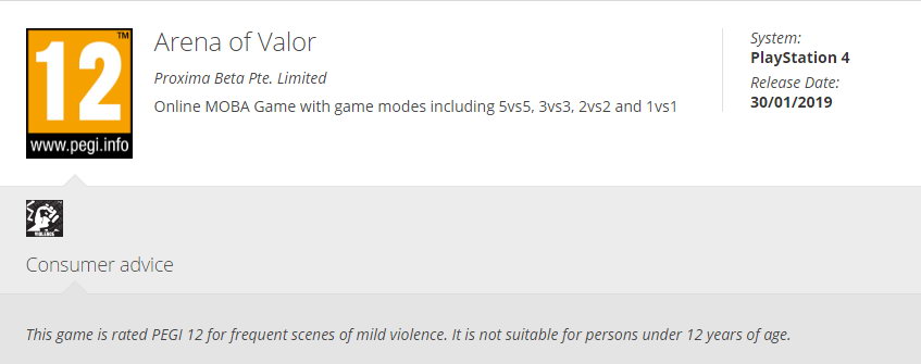 《王者枯耀》海中版PS4评级疑息暴光 PS4版便要去了?