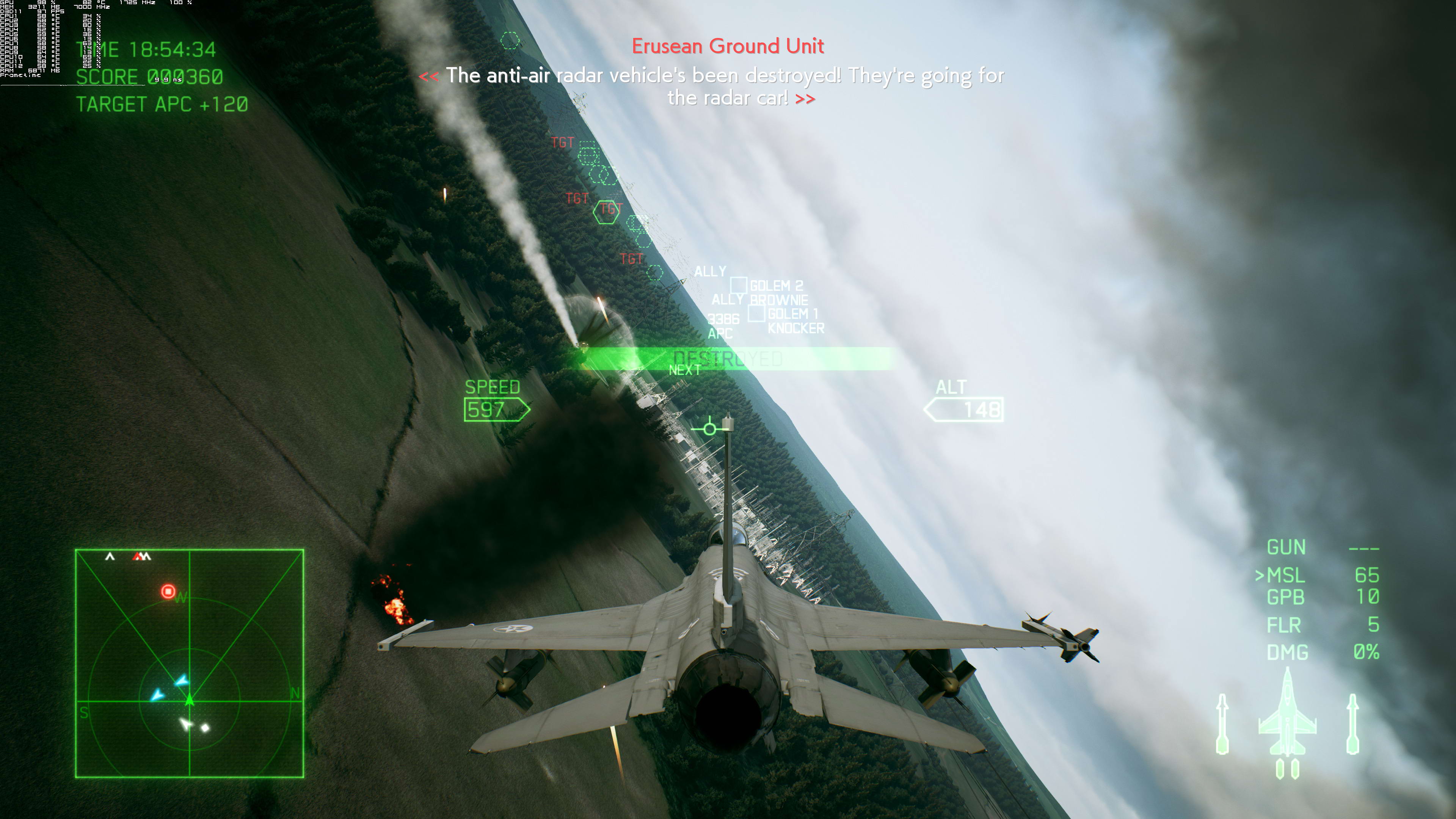 《皇牌空战7》PC版测试截图 2080Ti运行效果超神
