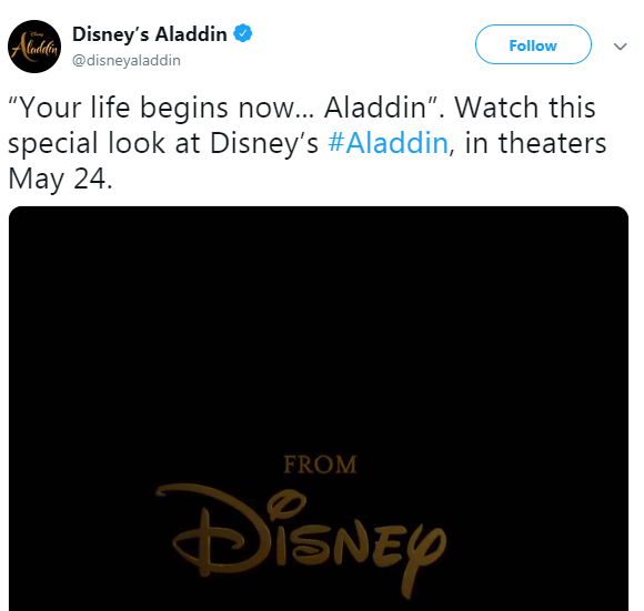 迪士尼真人版《阿拉丁》最新预告放出 依然梦幻大气