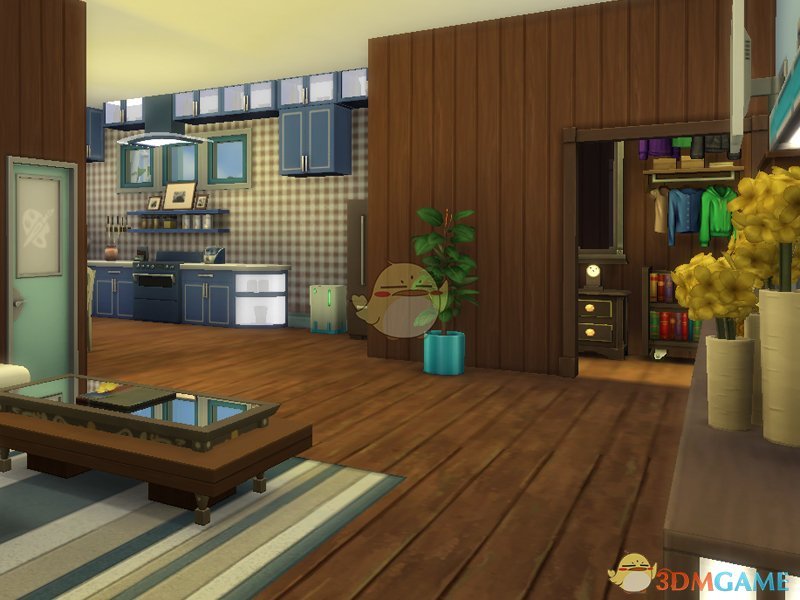 《模拟人生4》海边蓝色双层木屋MOD