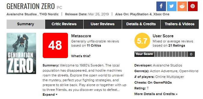 《零世代》IGN 4.0分！设定独特 但bug多、设计太烂