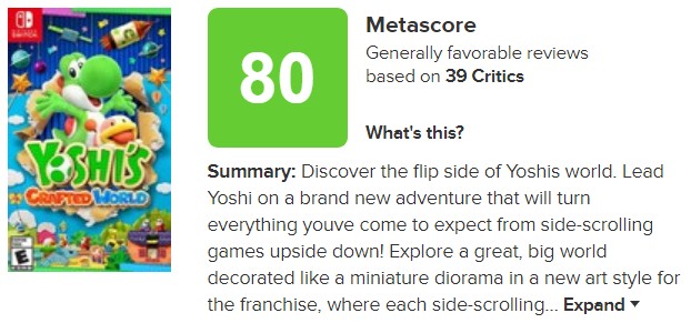 绝对愉悦的游戏探索！《耀西的手工世界》IGN 7.8分 