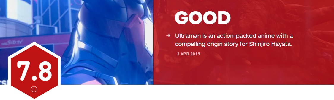 Netflix《机动奥特曼》第一季 IGN 7.8分烂番茄66%