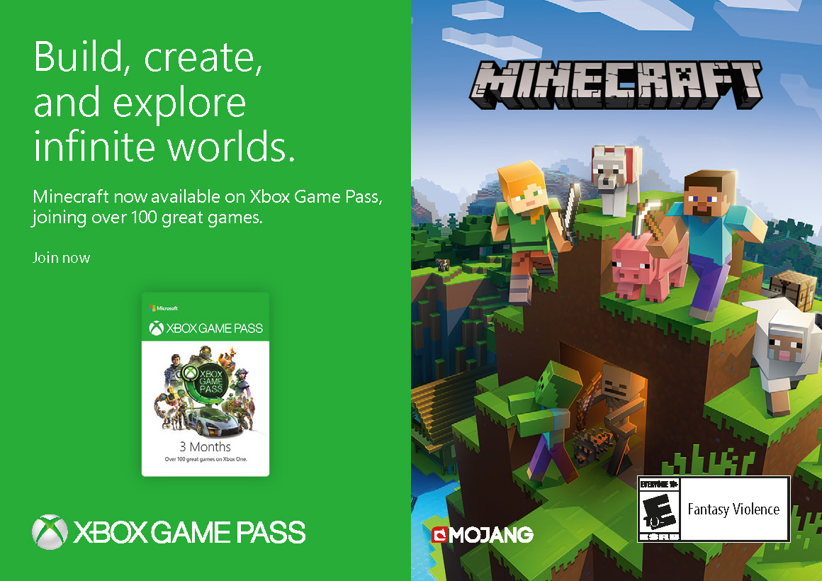 《我的世界》宣布加入「Xbox Game Pass」服务