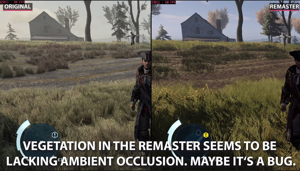 玩家曝出《刺客信条3》重制版部分场景画质下降问题