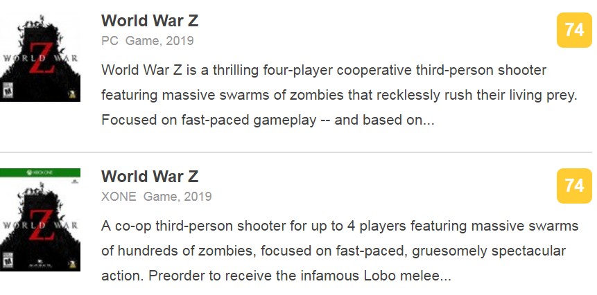 《僵尸世界大战》IGN 7.4分 语音开黑是最正确打开方式