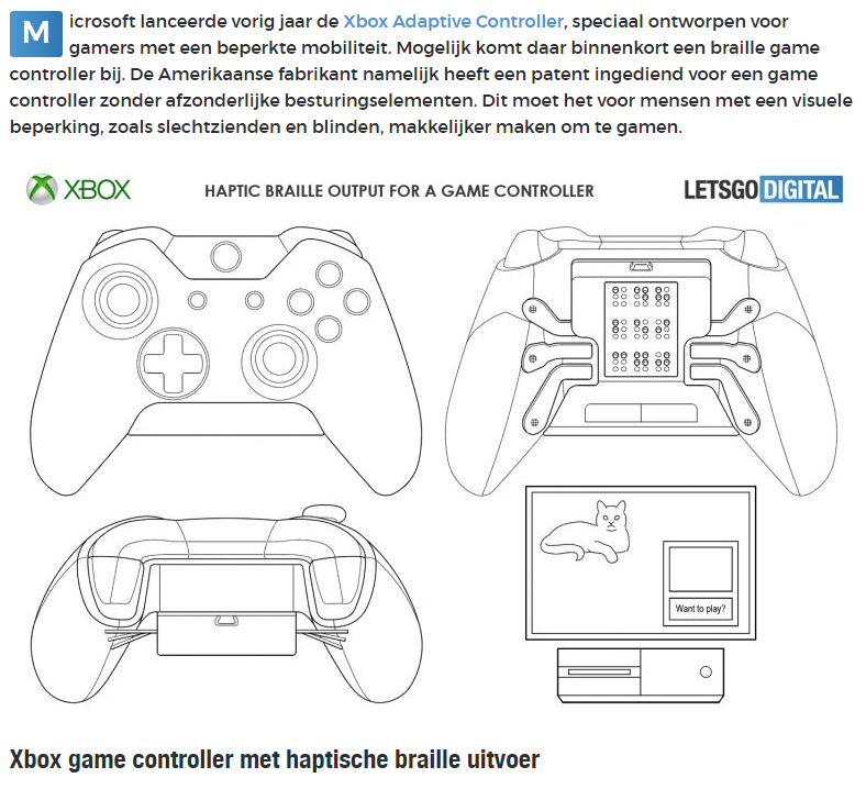 微软将推出Xbox“盲人手柄” 带有盲文输入和触觉反馈