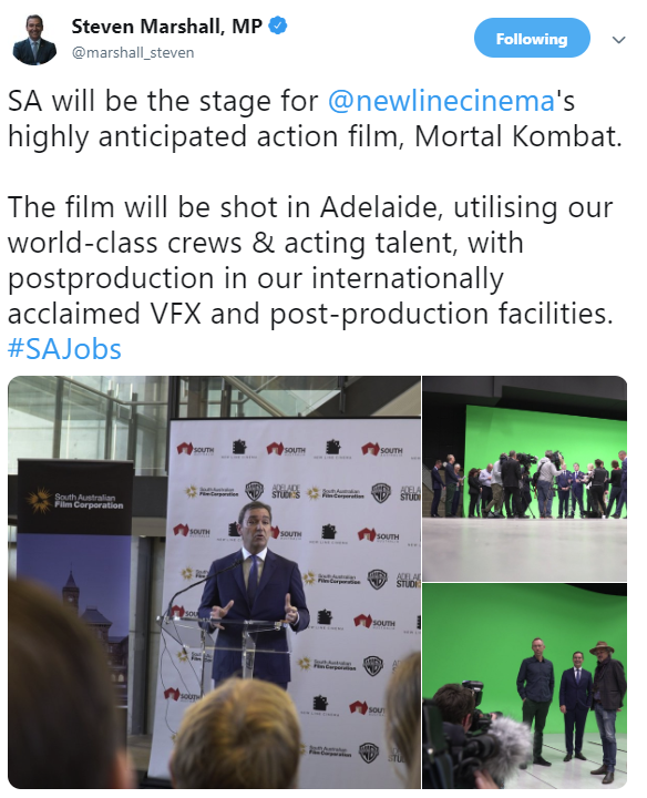《真人快打》电影将在澳开拍 南澳史上最大规模摄制