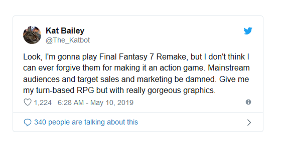 外媒认为《最终幻想7》重制版取消回合制是错误决定