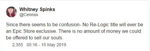 《泰拉瑞亚》开发商表示绝不会将灵魂出卖给Epic