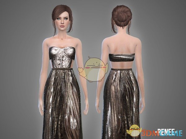 《模拟人生4》金属透明长裙MOD