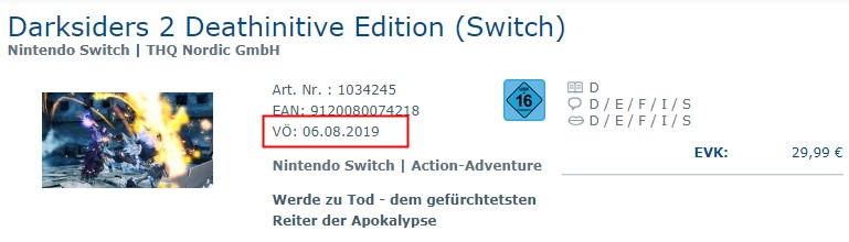 《暗黑血统2：死亡终极版》或于8月6日登陆Switch