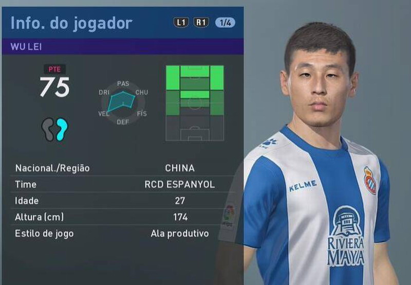 《实况足球2019》更新 中国球员武磊尾次具有3D脸型