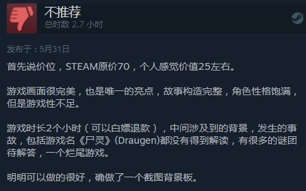 第一人称悬疑冒险游戏《尸灵》 Steam好评高达85%