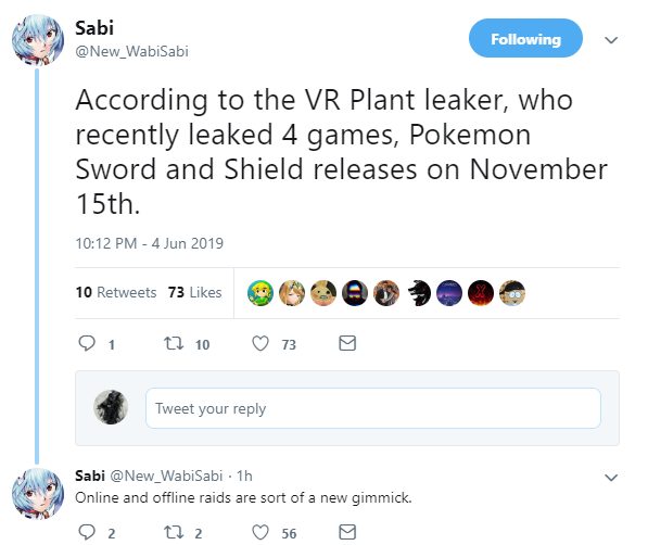 《精灵宝可梦：剑/盾》发售日期疑泄露 或将于11月15日面市